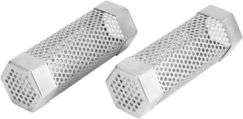 Tubo de ahumador de pellets, 2 piezas de tubo de ahumador para parrilla de barbacoa, tubo de malla de pellets, caja de humo de 6 pulgadas, tubo de