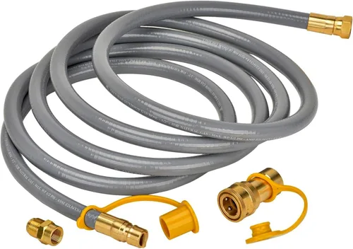 Miniatura 3 de only fire - Manguera de gas natural de 12 pies y 1/2 pulgada de diámetro interno con conjunto de accesorios de conexión rápida para aparatos de baja