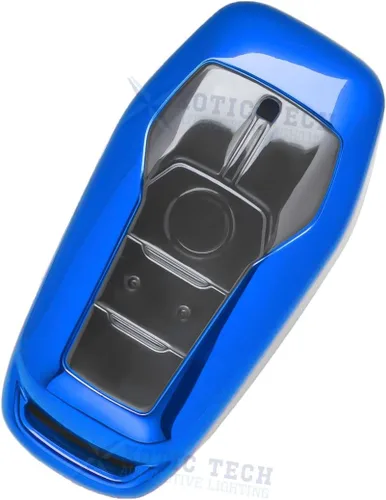 Miniatura 4 de Xotic Tech - Carcasa para llavero de TPU suave, color azul, compatible con Ford Fusion Mustang F-150 F150 Raptor F250 F-Series Edge Explorer