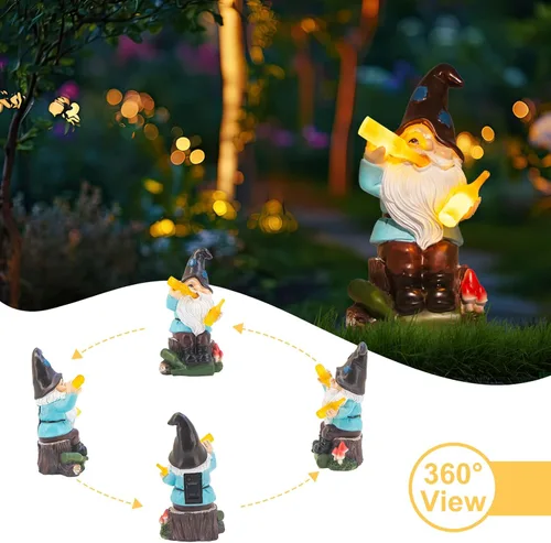 Miniatura 4 de DKJOCKY Regalos de gnomos para mujeres para Navidad, divertidos gnomos de jardín para decoración al aire libre para patio, gnomos con luces solares