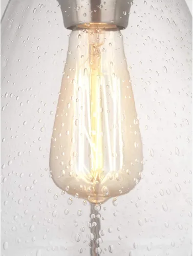 Miniatura 5 de Range Collection - Lámpara colgante costera de cristal transparente con semillas, níquel cepillado