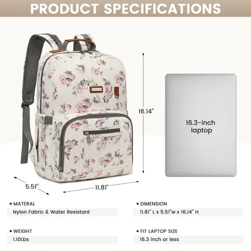 Miniatura 4 de Mochila para pañales, bolsas grandes de pañales para bebé con almohadilla cambiadora portátil para niños y niñas, bolsa de viaje multifunción
