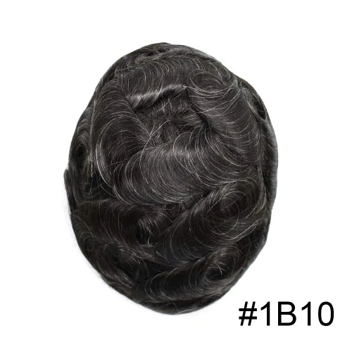 Miniatura 2 de Toupee para hombres Unidad de cabello para hombre, piezas de cabello humano europeo, 0.002 in, piel ultra fina, sistemas de reemplazo de cabello