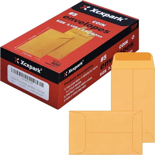 Miniatura 9 de Xxcxpark 500 sobres para monedas #1, sobres de papel kraft blanco de 2-1/4 x 3-1/2 pulgadas, sobres clásicos de papel kraft para piezas pequeñas