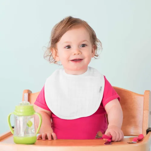 Miniatura 4 de green sprouts Baberos absorbentes de muselina de algodón orgánico, hipoalergénico de 0 a 12 meses, certificado Standard 100 por OEKO-TEX, probado