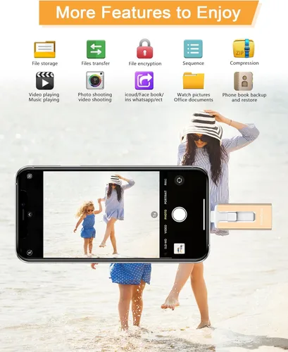 Miniatura 4 de GNASEET 256GB USB Flash Drive for Phone and Pad, Photo Stick High Speed External USB Thumb Drives Photo Storage Memory Stick for Save More Photos