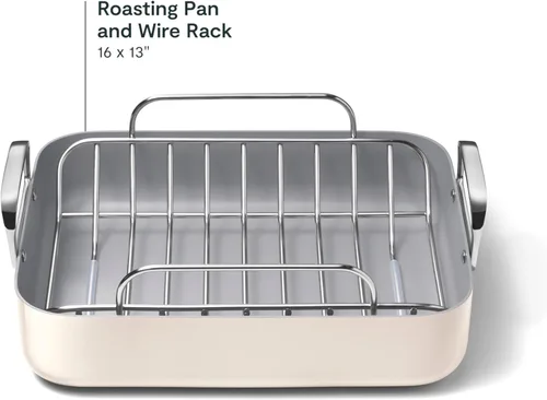 Miniatura 3 de Caraway Bandeja para Asar - Bandeja para Asar de 16x13" con Rejilla - Revestimiento de Cerámica Antiadherente - No Tóxico, Sin PTFE ni PFOA - Apto