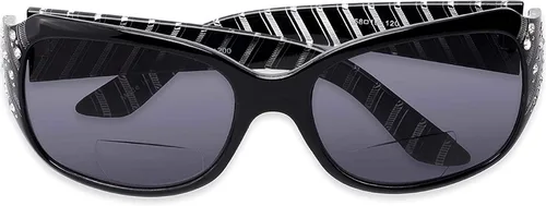 Miniatura 4 de The Jazzy - Lentes de sol bifocales de lectura, lentes de diamantes de imitación, lectores tintados para mujer + 1.25 negro