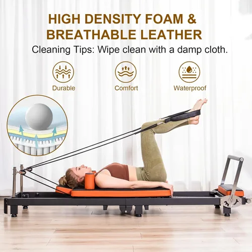 Miniatura 2 de Reformador de pilates, máquina de pilates plegable para uso doméstico y entrenamiento de gimnasio, adecuado para usuarios avanzados y principiantes