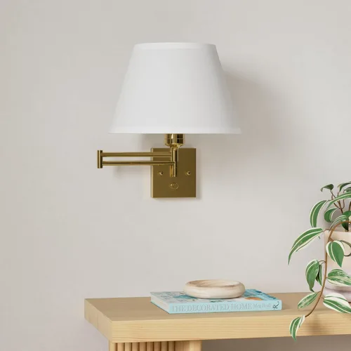Miniatura 2 de TRLIFE Aplique de pared regulable con control remoto, temperatura de color ajustable de 2700K a 6500K, luces de pared con brazo oscilante de latón