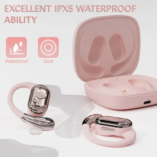 Miniatura 3 de TUINYO Auriculares inalámbricos con ganchos para la oreja, resistentes al agua IPX5, conexión Bluetooth estable de un paso con larga transmisión, 40