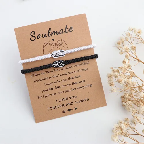 Miniatura 2 de SKIRIFLA Pulseras a juego para parejas, novio, novia, aniversario, día de San Valentín, regalos para él y ella