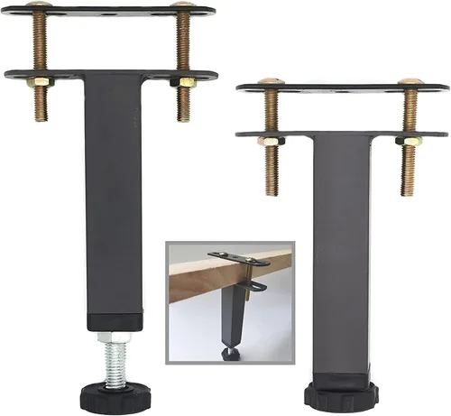 Miniatura 7 de 4 patas de soporte central de altura ajustable para marco de cama, marco de cama de acero o patas de soporte de listones centrales de madera, patas