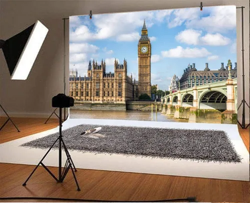 Miniatura 3 de Leyiyi Fondo de fotografía Big Ben de 8 x 6.5 pies, torre Elizabeth Tower Inglaterra, Parlamento de Inglaterra, puente de Westminster, monumento