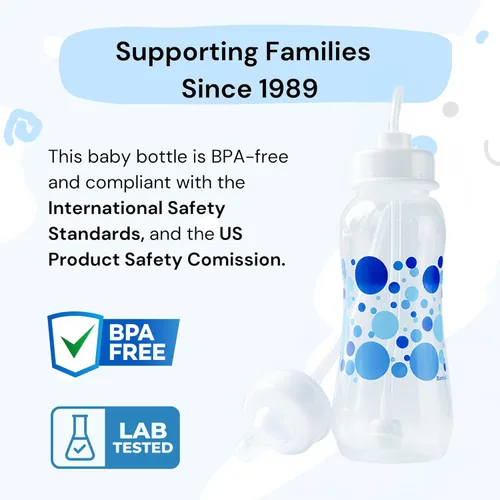 Miniatura 3 de Podee - Botella manos libres para bebé, sistema de alimentación anti-cólicos, Azul