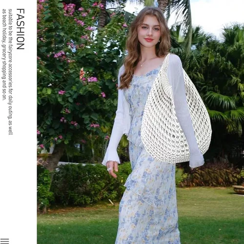 Miniatura 3 de Bolsas de playa grandes para mujer, bolsa de playa de verano, bolsa de mano estética, bolsa hippie de punto