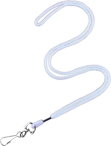 Miniatura 15 de HOSL Cordones de nailon negro, paquete de 100 cordones a granel para tarjetas de identificación de oficina con gancho giratorio