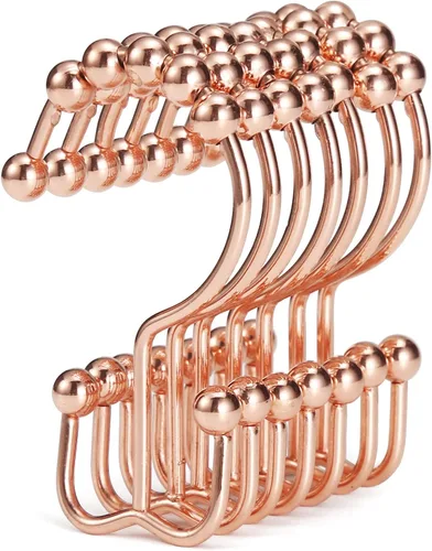 Miniatura 11 de Goowin - Ganchos para cortina de ducha, anillos de cortina de ducha de acero inoxidable, ganchos negros para cortina de ducha, anillos de cortina