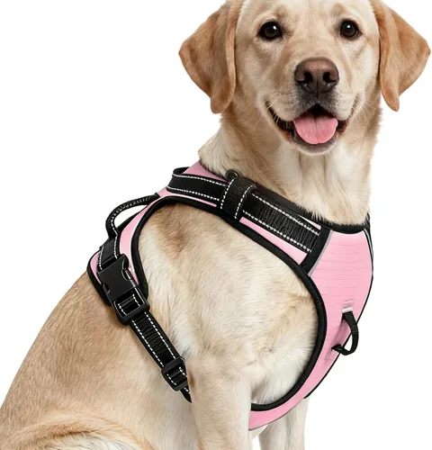 Miniatura 104 de Arnés para perro sin tirones, chaleco reflectante ajustable y acolchado para mascotas con asa de fácil control, fácil de llevar con nudo elegante