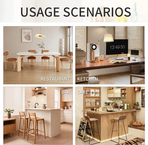 Miniatura 7 de Juego de 2 taburetes de bar giratorios modernos con respaldo tejido, taburetes de bar de terciopelo para isla de cocina, cafetería, pub, azul