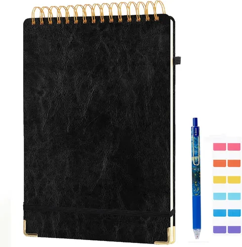 Top - Cuaderno de espiral de 8.5 x 11 pulgadas, tamaño A4, de tapa dura, encuadernado en la parte superior, 240 páginas, papel rayado grueso de 3.53