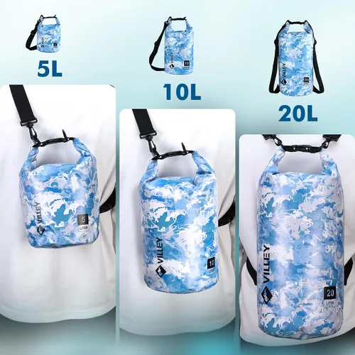 Miniatura 4 de VILLEY Bolsa Seca Impermeable 5L con Cierre Enrollable Mantiene el Equipo Seco Saco Seco Ligero para Kayak Navegación Camping Natación y Aventuras