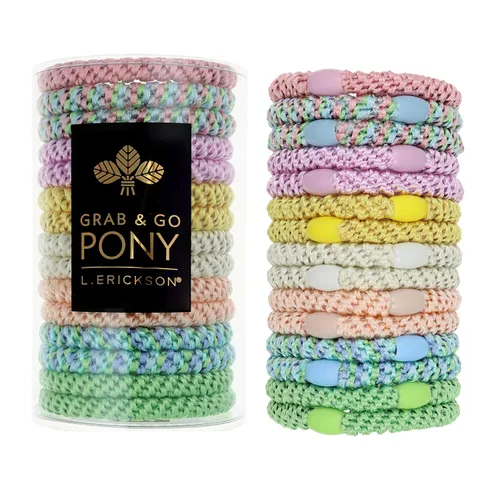 Miniatura 15 de Coleteros dorados para cabello grueso, sujetadores de cola de caballo para llevar, paquete de 8, beige metálico, bandas gruesas sin arrugas