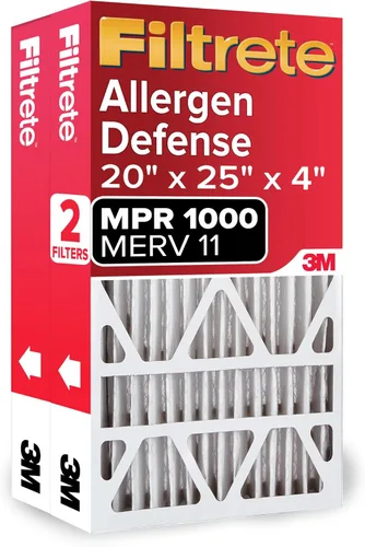 Filtrete Filtro de aire MERV 11 de 20 x 25 x 4 pulgadas, defensa contra micro alérgenos MPR 1000, paquete de 2 unidades, se adapta a Honeywell y