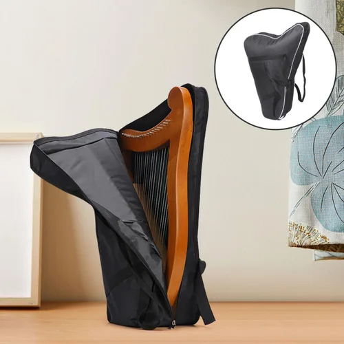 Miniatura 5 de Vaguelly Bolsa de transporte de arpa de lira ligera, bolsa de almacenamiento para instrumentos musicales con asa para arpas de cuerda de 15 a 19