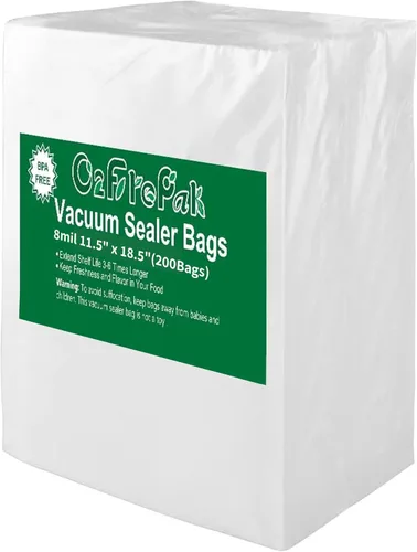 O2frepak Bolsas selladoras al vacío grandes de 8 mil 11.5 x 18.5 pulgadas de grosor sin BPA y prevención de pinchazos, bolsas de congelador con