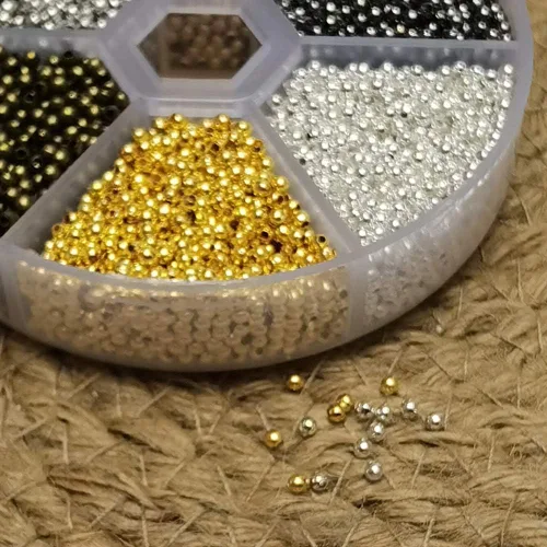Miniatura 4 de Chenkou Craft 1 caja de 4500 piezas surtidas de 6 colores de metal Tinny Spacer Beads suministros para hacer joyas (mezcla, 1/12 pulgadas (0.079 in))