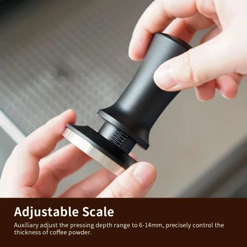 Miniatura 5 de watchget Tamper de café expreso de 2.087 in, con resorte, acero inoxidable, para barista, expreso, calibrado, con escala para máquina de café