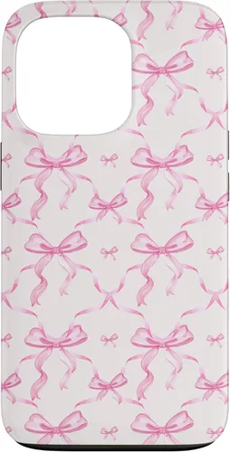 Miniatura 9 de Cintas y lazos estéticos rosas para iPhone 16 en estuche de acuarela