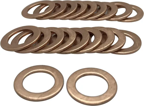 Arandelas de aplastamiento de cobre de 3/8" 10mm ID M10 x 1 espaciador de manguera de freno plano 5/8-OD 3/8-ID se ajustan en perno de 10 mm,