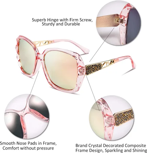 Miniatura 77 de FEISEDY - gafas de sol polarizadas para mujer, marco compuesto brillante B2289