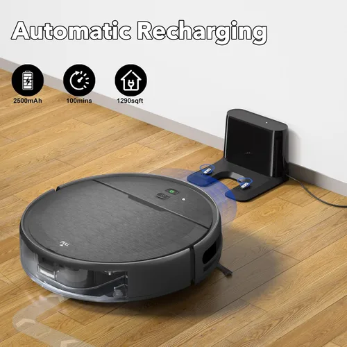 Miniatura 7 de Robot aspirador y trapeador combinado, 2 en 1 aspiradoras robóticas con WiFi/App, robot aspirador con tanque de agua, fuerte succión, horario, carga