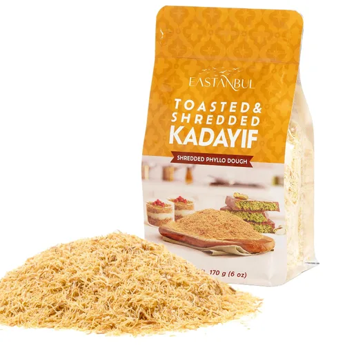 Miniatura 11 de Eastanbul Masa de fillo rallada Kataifi seca y picada, masa de pastelería Kurutulmus Kadayif, ingrediente para la barra de chocolate con pistacho