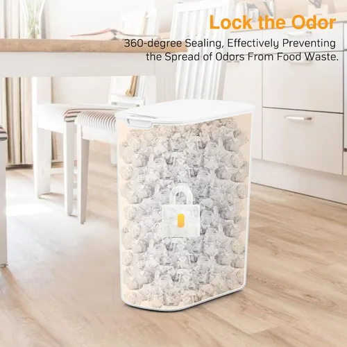 Miniatura 4 de Basurero de baño con tapa de 5 galones, color blanco, sin contacto, automático, sin contacto, para cocina, dormitorio, oficina, sala de estar