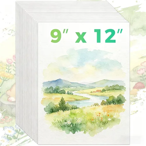 Miniatura 15 de 100 hojas de papel para acuarela, papel blanco de acuarela de 5"x7" a granel, papel de artista de 140 libras/300 g prensado en frío sin ácidos