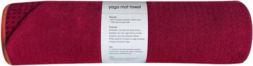 Miniatura 8 de Muka Toalla para esterilla de yoga con punto de agarre, antideslizante, absorbente de sudor, toalla para yoga, pilates, fitness, 72 x 24 pulgadas