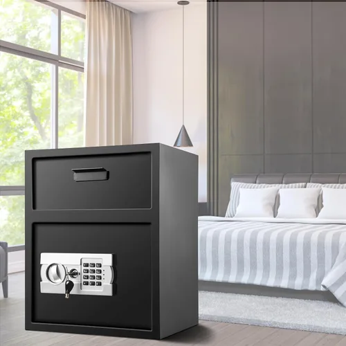 Miniatura 2 de VEVOR Caja Fuerte de Depósito Digital 1.7 Pies Cúbicos Hecha de Acero al Carbono Cerradura Electrónica de Código Caja Fuerte de Depósito con Ranura