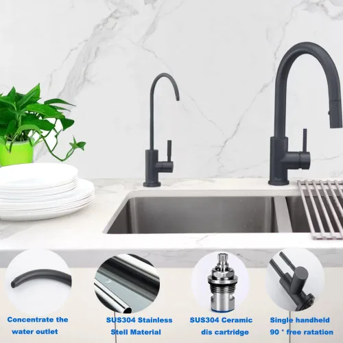 Miniatura 3 de Grifo purificador de agua potable de níquel cepillado, grifo de agua filtrada para cocina, grifo de bebidas de acero inoxidable Sus304 para debajo