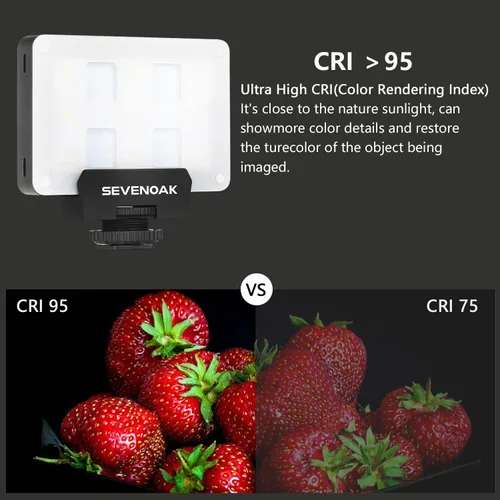 Miniatura 5 de Sevenoak SK-L3 Luz de video RGB, batería recargable incorporada de 1800 mAh para cámaras DSLR profesionales, video fotográfico, luz LED de cámara