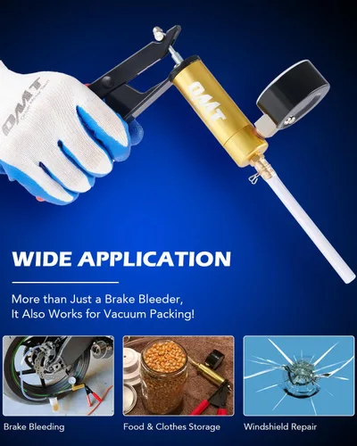 Miniatura 8 de Orion Motor Tech Kit de purga de frenos con bomba de vacío manual y adaptadores, kit de purga de frenos para líquido de frenos y líquido de Gris