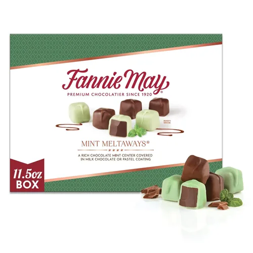 Fannie May, caramelo de chocolate con leche, meltaways de menta, caja de regalo, 11.5 onzas