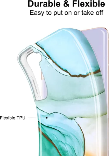 Miniatura 5 de Funda para Galaxy S21 Plus con purpurina galvanizada dorada, delgada, a prueba de golpes, TPU suave, funda de silicona de goma suave para Samsung
