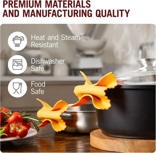 Miniatura 5 de Monkey Business Herramientas de cocina de silicona en caja de regalo/ 4 grandes accesorios de cocina con forma de pasta/ Agarres para ollas Pasta