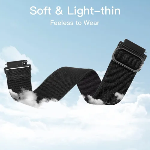 Miniatura 6 de Paquete de 2 correas elásticas de nailon compatibles con Amazfit Active 2/Active 3 Premium/Active, correas deportivas de repuesto suaves de 0.787