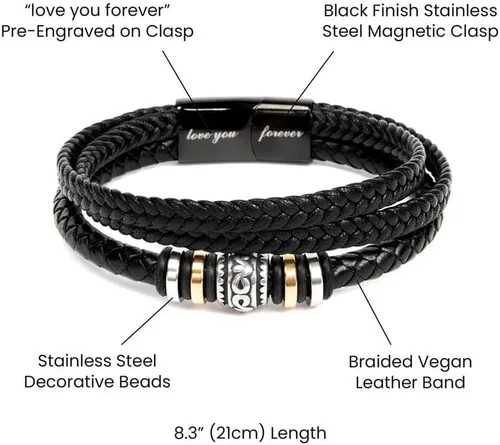 Miniatura 3 de FG Family Gift Mall Pulsera "Para Mi Hombre Te Amo", Regalos para Él, Esposo, Novio, Regalos Sentimentales de Esposa, Novia, Pulsera Para Mi Hombre