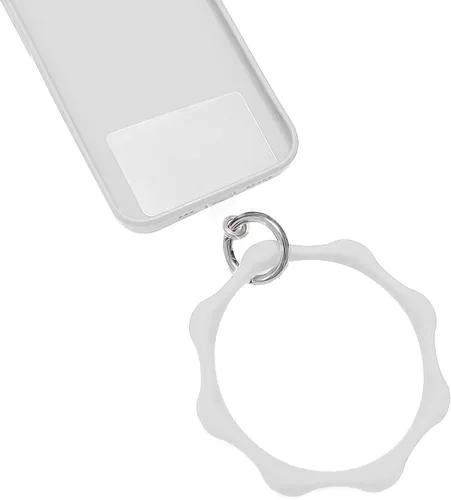 Miniatura 18 de Correa de silicona en forma de corazón para teléfono, correa de muñeca para teléfono celular con soporte para llavero, universal compatible con Negro